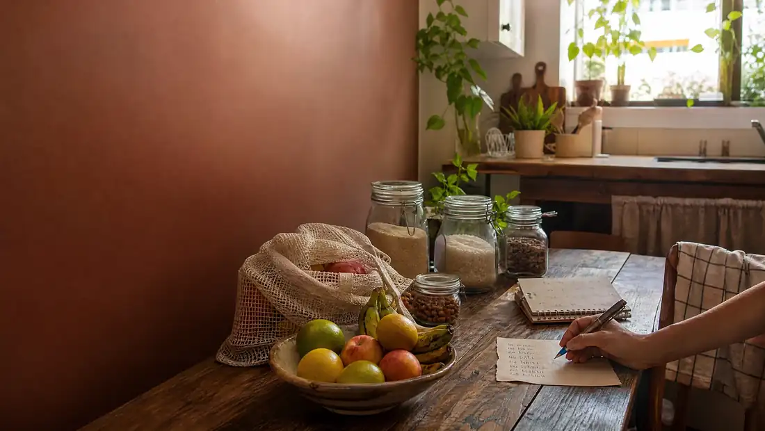 Cena editorial sobre organização dos gastos cotidianos da casa